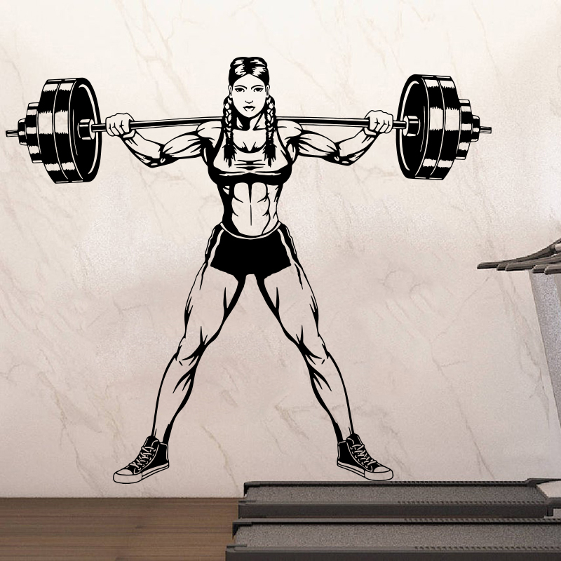 ขนาดใหญ่ผู้หญิง Dumbbells Wall - Heavy Equipment Stickers บทวิจารณ์และราคา