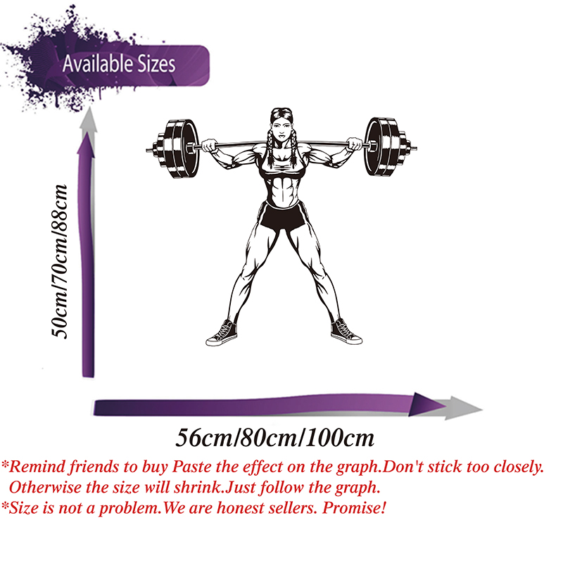 ขนาดใหญ่ผู้หญิง Dumbbells Wall - Heavy Equipment Stickers บทวิจารณ์และราคา